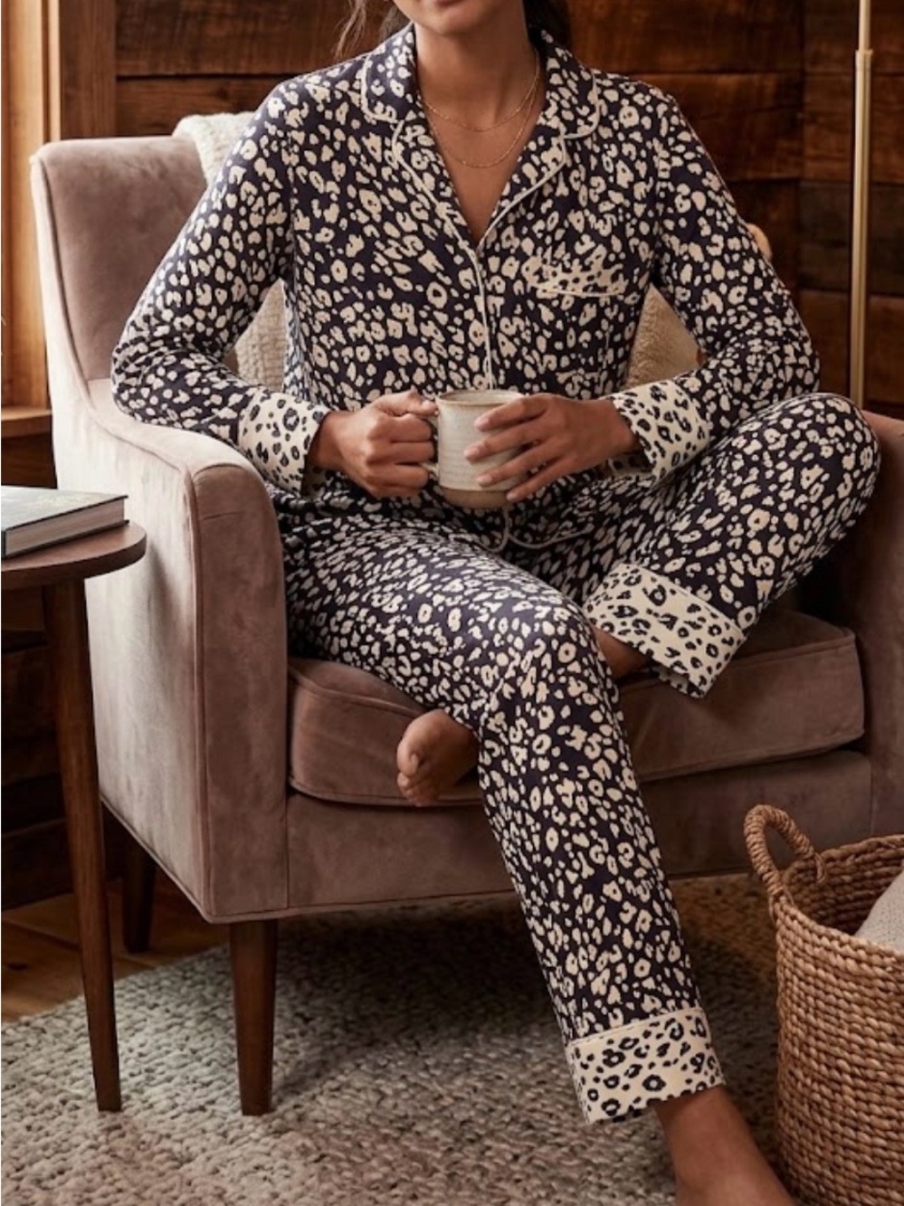 Victoria’s Secret animal print pajamas long sleeve loungewear comfy satin small